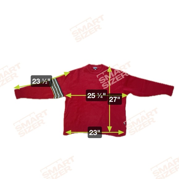90s Paul Smith Red Artist- Stripe Detailed Unisex Wool Sweater Sz L / Men’s S - Picture 6 of 11